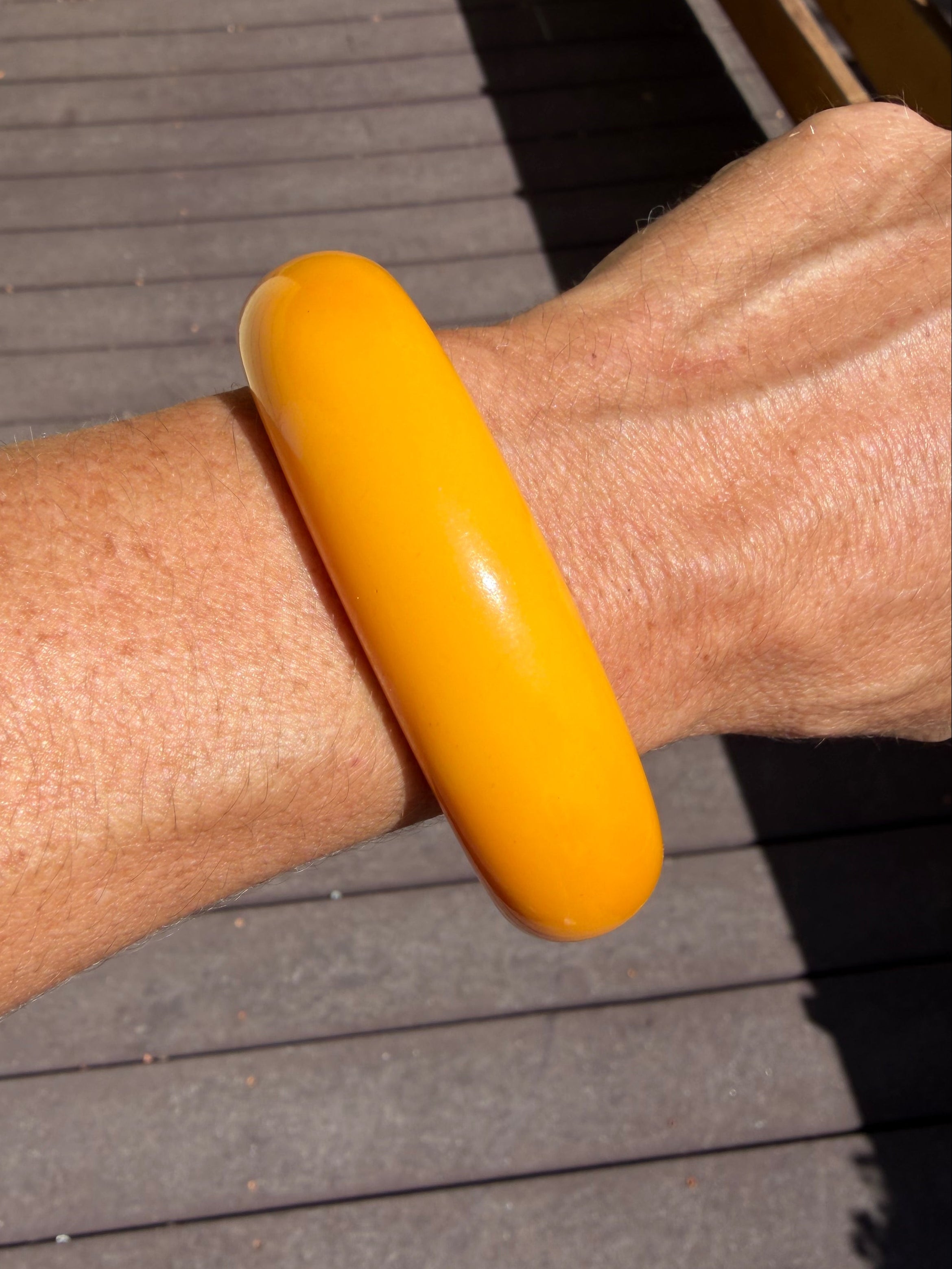 Vintage Domed Butterscotch Bakelite Bangle 3/4"